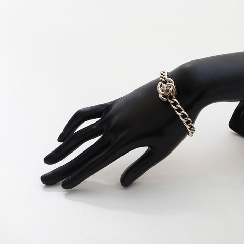 CHANEL 1996 COCO Mark Turnlock bracelet Silver WS14972