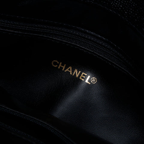 シャネル CHANEL 2番台 1993-1994 キャビアスキン トリプルココ ショルダーバッグ ブラック WS14977