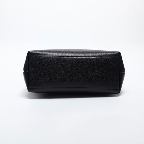 シャネル CHANEL 2番台 1993-1994 キャビアスキン トリプルココ ショルダーバッグ ブラック WS14977