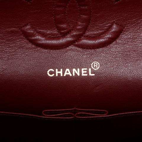 CHANEL No. 3 1994-1999 Lambskin Double Flap 9.8" Matelasse Shoulder Bag black WS14980