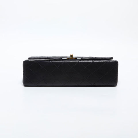 CHANEL No. 3 1994-1999 Lambskin Double Flap 9.8" Matelasse Shoulder Bag black WS14980