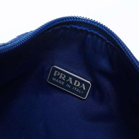 PRADA Nylon Hobo Handbag blue WS14982