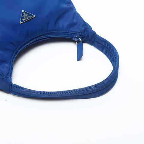 PRADA Nylon Hobo Handbag blue WS14982