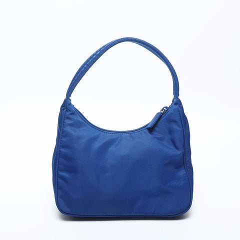 PRADA Nylon Hobo Handbag blue WS14982