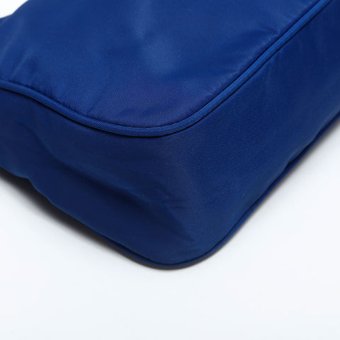 PRADA Nylon Hobo Handbag blue WS14982