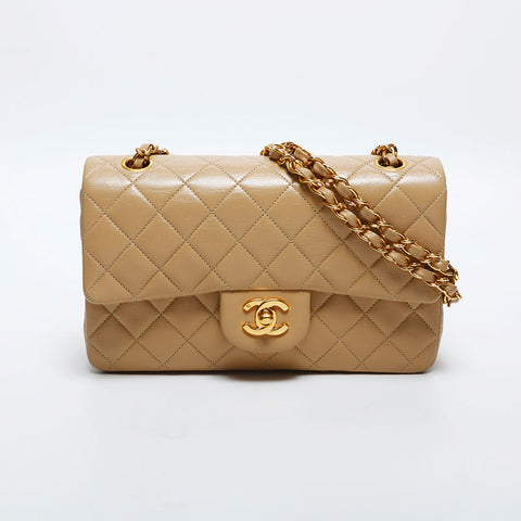 CHANEL No. 1 Lambskin Double Flap Matelasse 9.1" Shoulder Bag beige WS14984