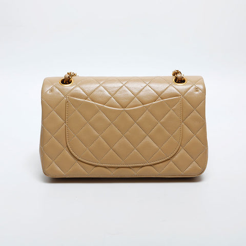 CHANEL No. 1 Lambskin Double Flap Matelasse 9.1" Shoulder Bag beige WS14984