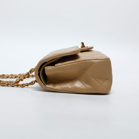 CHANEL No. 1 Lambskin Double Flap Matelasse 9.1" Shoulder Bag beige WS14984
