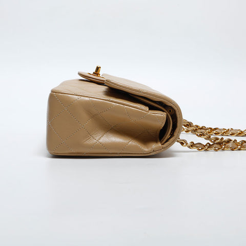 CHANEL No. 1 Lambskin Double Flap Matelasse 9.1" Shoulder Bag beige WS14984