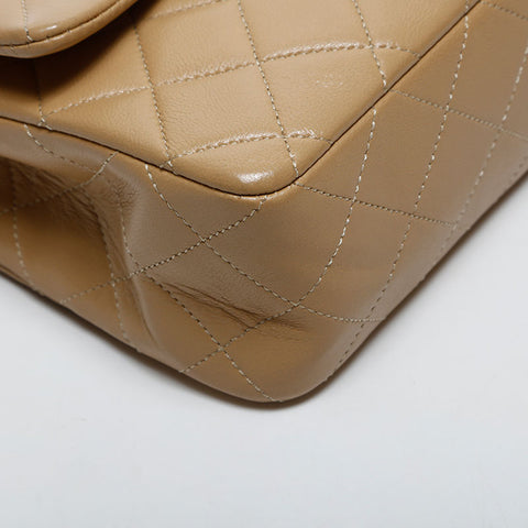 CHANEL No. 1 Lambskin Double Flap Matelasse 9.1" Shoulder Bag beige WS14984