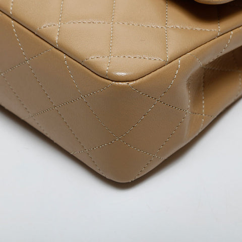 CHANEL No. 1 Lambskin Double Flap Matelasse 9.1" Shoulder Bag beige WS14984