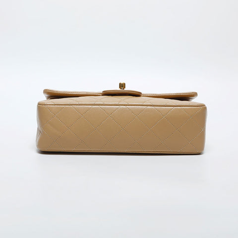 CHANEL No. 1 Lambskin Double Flap Matelasse 9.1" Shoulder Bag beige WS14984