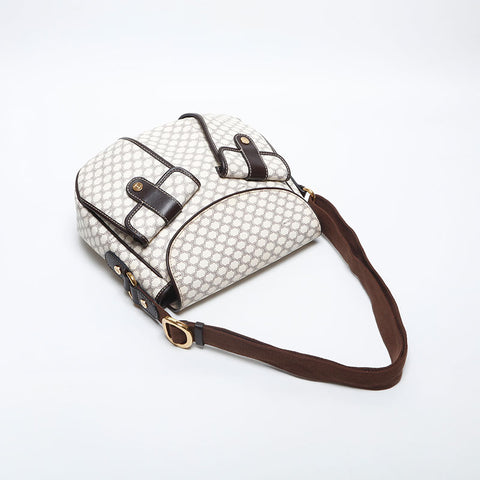 極美品 セリーヌ CELINE PVC マカダム ショルダーバッグ ホワイト WS14985