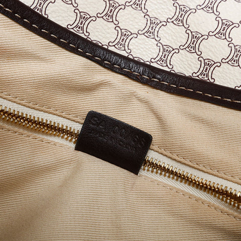 極美品 セリーヌ CELINE PVC マカダム ショルダーバッグ ホワイト WS14985