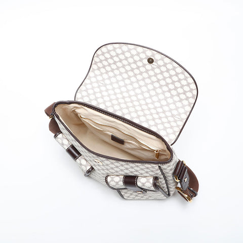 極美品 セリーヌ CELINE PVC マカダム ショルダーバッグ ホワイト WS14985