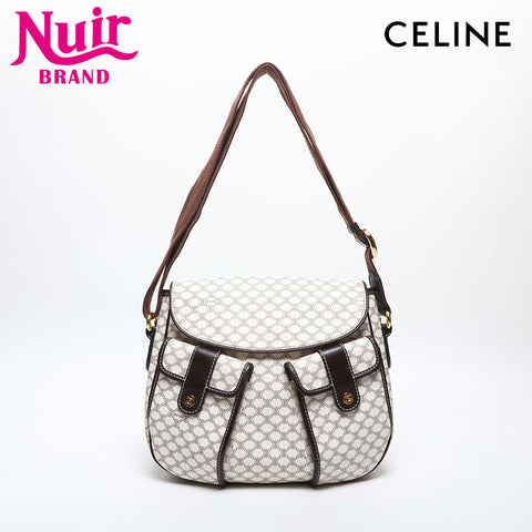 CELINE PVC Macadam Shoulder Bag white WS14985