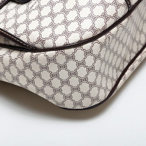 CELINE PVC Macadam Shoulder Bag white WS14985