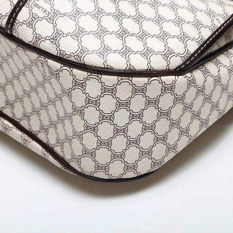 CELINE PVC Macadam Shoulder Bag white WS14985