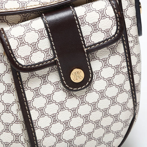 CELINE PVC Macadam Shoulder Bag white WS14985