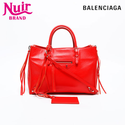 BALENCIAGA Paper 2way Handbag Red WS14986