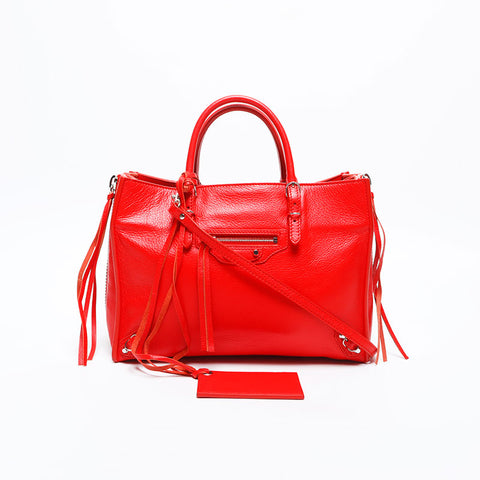 極美品 バレンシアガ BALENCIAGA ペーパー 2way ハンドバッグ レッド WS14986