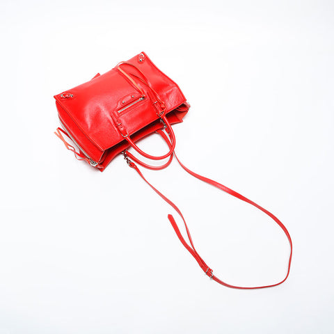 BALENCIAGA Paper 2way Handbag Red WS14986