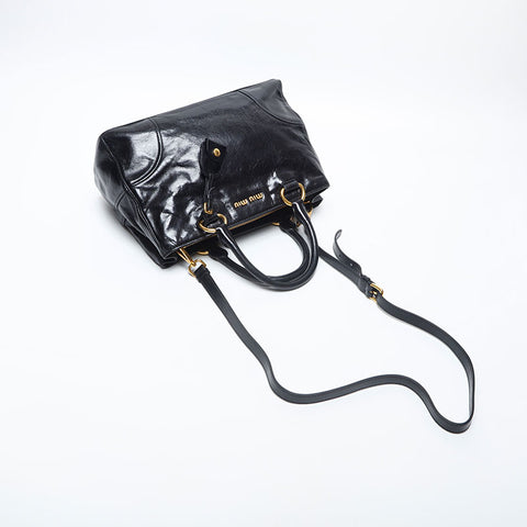 ミュウ ミュウ Miu Miu ヴィッテロ リュクス 2way ハンドバッグ ブラック WS14987