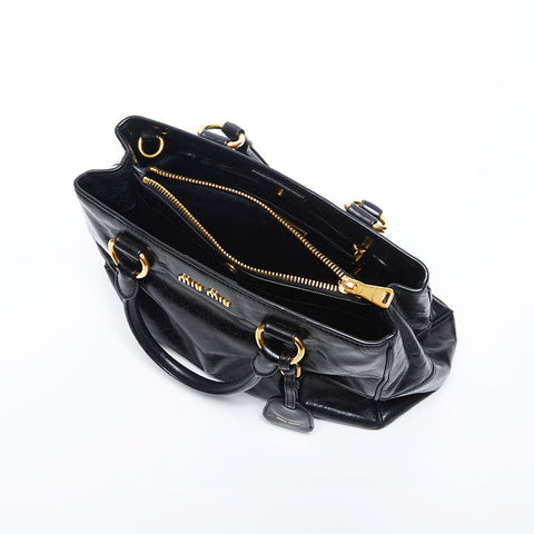 ミュウ ミュウ Miu Miu ヴィッテロ リュクス 2way ハンドバッグ ブラック WS14987