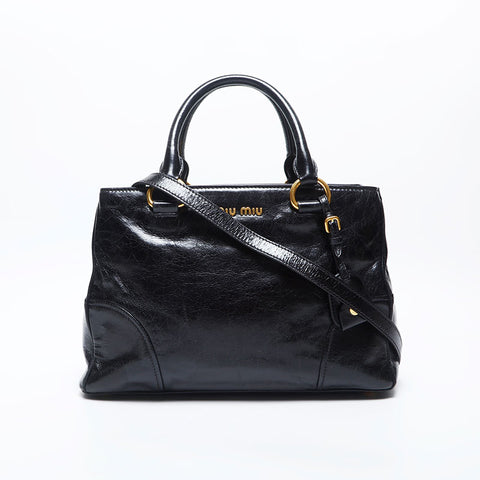 ミュウ ミュウ Miu Miu ヴィッテロ リュクス 2way ハンドバッグ ブラック WS14987