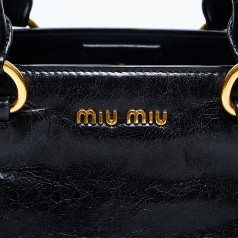 ミュウ ミュウ Miu Miu ヴィッテロ リュクス 2way ハンドバッグ ブラック WS14987