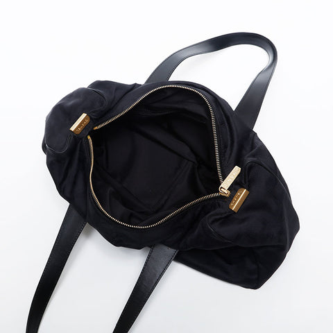 CHANEL No. 7 2001-2002 New Travel Mini Boston Nylon Shoulder Bag black WS14996