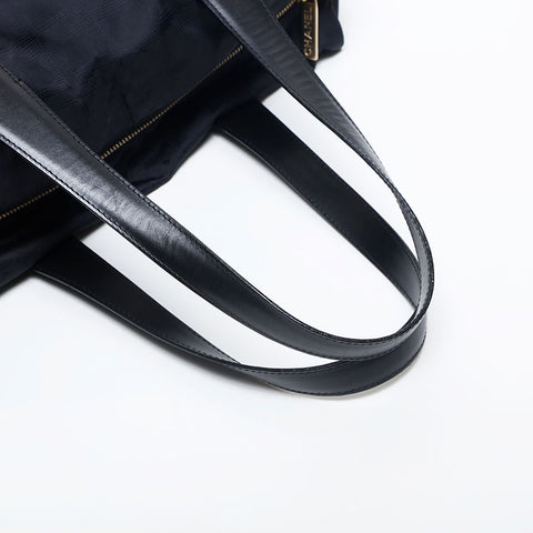 CHANEL No. 7 2001-2002 New Travel Mini Boston Nylon Shoulder Bag black WS14996