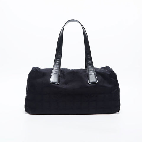 CHANEL No. 7 2001-2002 New Travel Mini Boston Nylon Shoulder Bag black WS14996