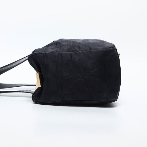 CHANEL No. 7 2001-2002 New Travel Mini Boston Nylon Shoulder Bag black WS14996