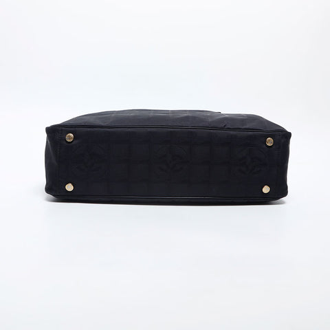 CHANEL No. 7 2001-2002 New Travel Mini Boston Nylon Shoulder Bag black WS14996