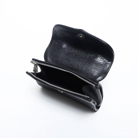 クロムハーツ CHROME HEARTS 2way レザー ドッグ アダムス BS フレア ハンドバッグ ブラック WS14997