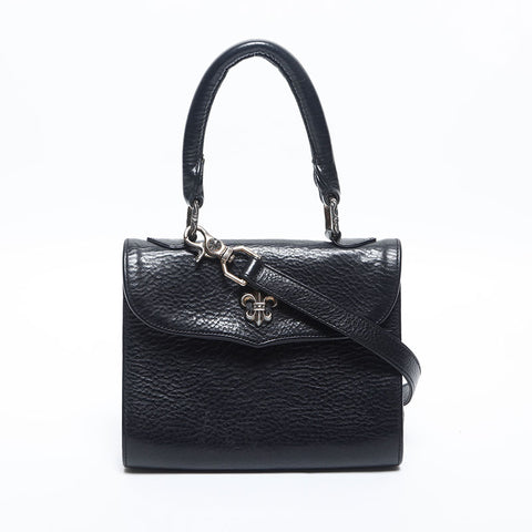 クロムハーツ CHROME HEARTS 2way レザー ドッグ アダムス BS フレア ハンドバッグ ブラック WS14997