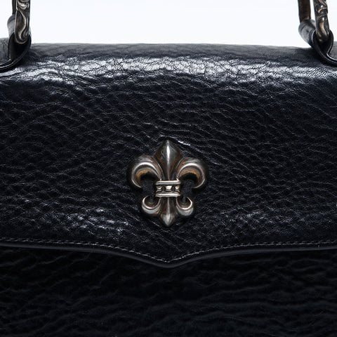クロムハーツ CHROME HEARTS 2way レザー ドッグ アダムス BS フレア ハンドバッグ ブラック WS14997