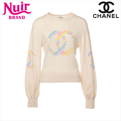 Chanel Coco Mark P60510K46043 Kaschmirgröße 34 Strick Elfenbein WS15000