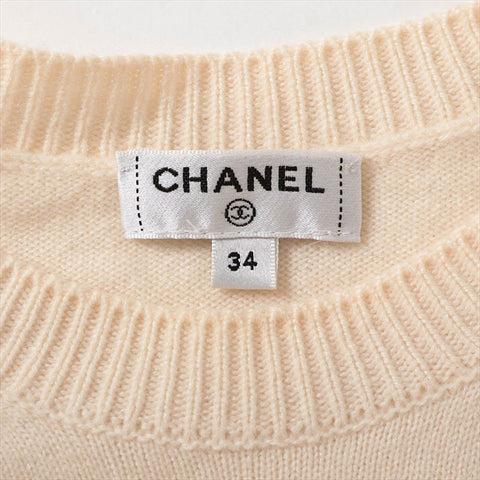 Chanel Coco Mark P60510K46043 Kaschmirgröße 34 Strick Elfenbein WS15000