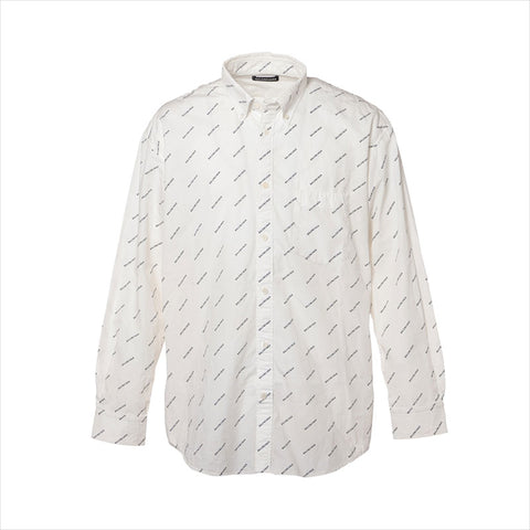 BALENCIAGA Cotton Size 39 Logo All-over Pattern 2018 Long sleeve shirt white WS15003