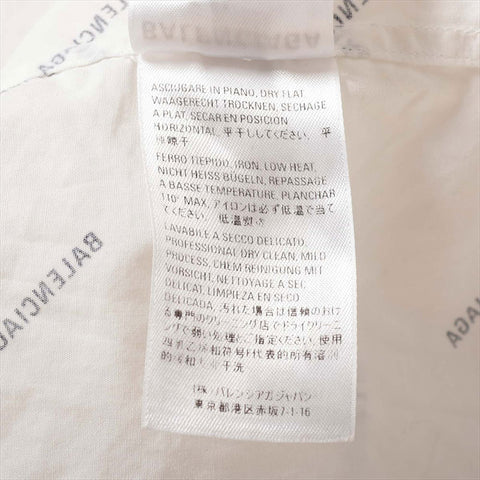 Balenciaga棉花尺寸39徽标全面图案18年长袖衬衫白色WS15003