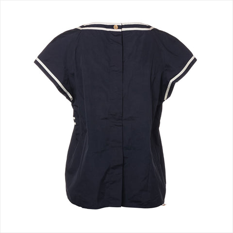CHANEL COCO Mark Cotton Size 40 Cut White x navy WS15004