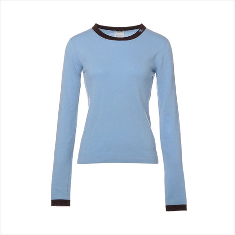 Chanel Coco Mark P20178V01207 02A 2002 Kaschmirgröße 38 Strickblau WS15005