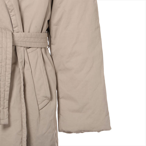 Balenciaga 582848 gepolsterte Baumwollgröße 34 Maxi gepolsterte Trenchschicht Beige WS15008