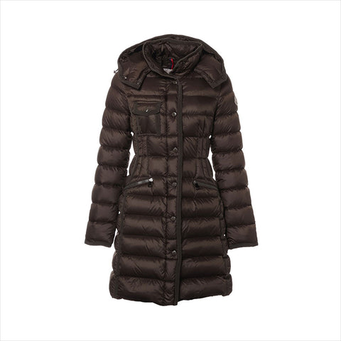 Moncler Moncler Hermine Abnehmbare Haube Nylongröße 00 Mantel Khaki WS15015