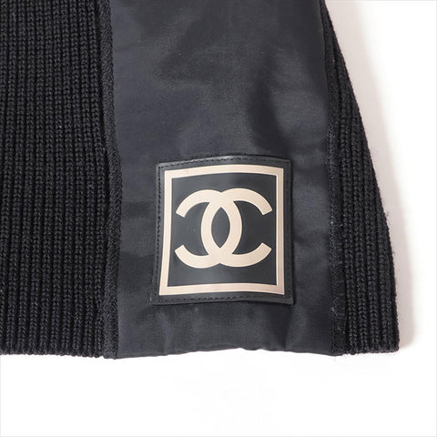 CHANEL Sports COCO Mark 02A Wool High Neck P19886W03054 Half Zip Size:38 knit black WS15016