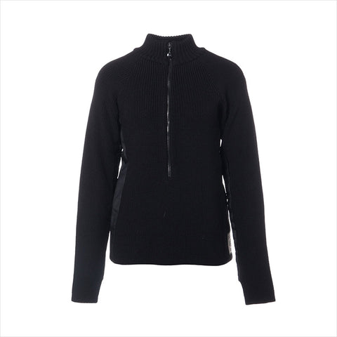 CHANEL Sports COCO Mark 02A Wool High Neck P19886W03054 Half Zip Size:38 knit black WS15016