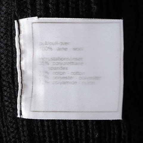 CHANEL Sports COCO Mark 02A Wool High Neck P19886W03054 Half Zip Size:38 knit black WS15016
