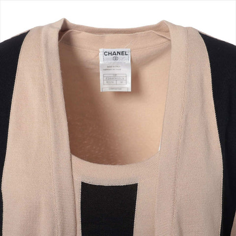 シャネル CHANEL ココマーク 03P コットン×カシミヤ  P20848W03124 Size:37 アンサンブル ベージュ×ブラック WS15019